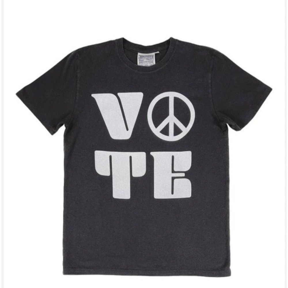 Jungmaven NWT Vote Peace Baja T-Shirt Black Hemp Jersey Water Based Ink SZ XS